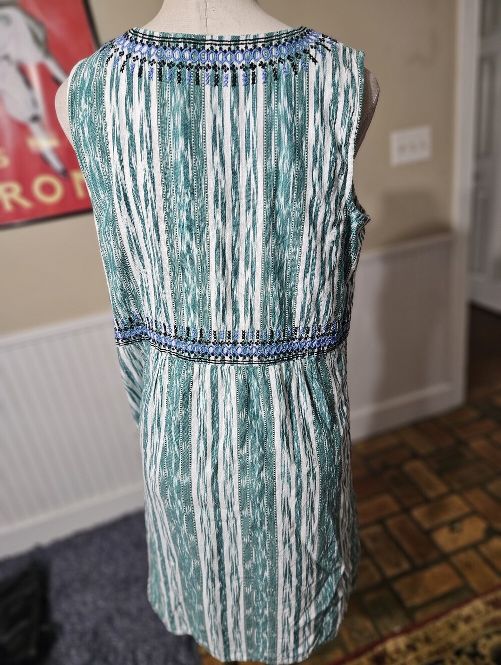 J. Jill Embroidered Cotton Dress Petite Medium - Picture 3 of 6